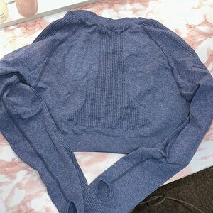 Blue Women's long sleeve & legging workout set